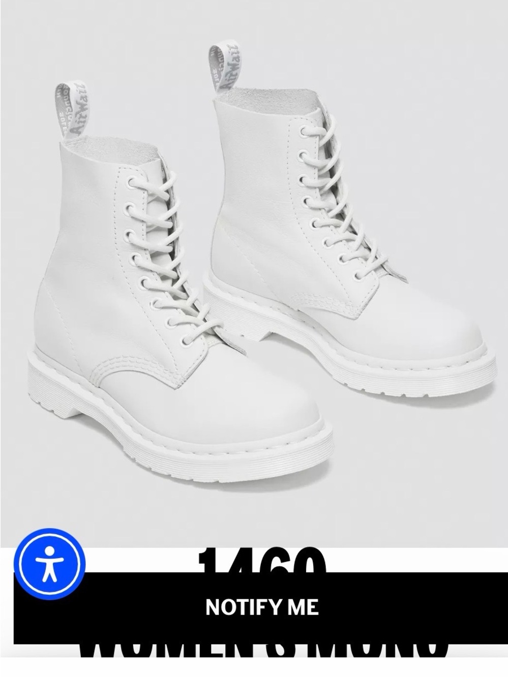 Dr. Martens White 1460 Pascal Lace-Up Boots